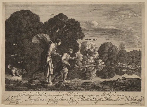 Tobias and the Angel (The Little Tobias) by Hendrik Goudt
Adam Elsheimer, print, 1608
