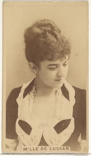 Mlle. de Lussan, from the Actors and Actresses series (N45, Type 1) for Virginia Brights Cigarettes by Allen & Ginter, photograph, 1885-1891