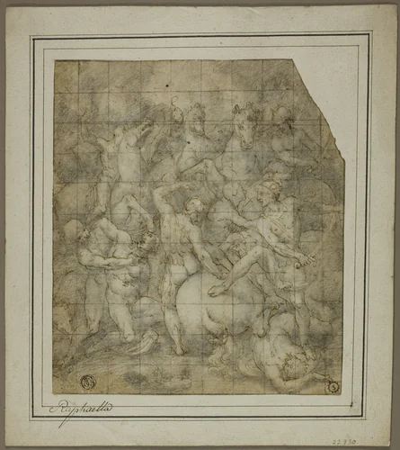 Battle Scene by Giovanni Balducci, drawing, 1589