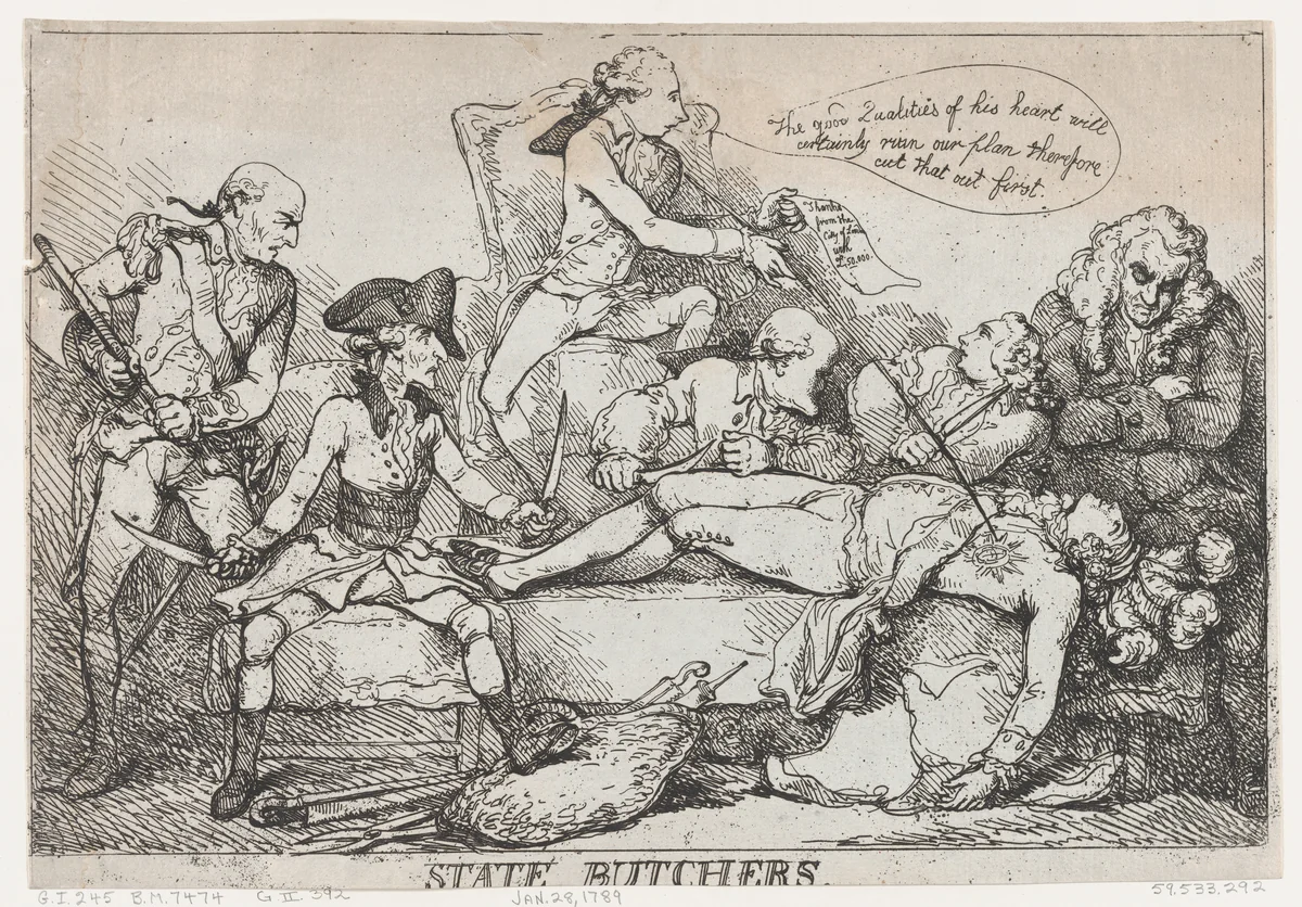 State Butchers by Thomas Rowlandson, print, 1789