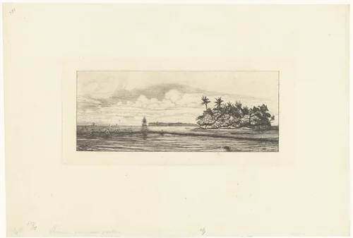 Vissers bij de Wallis eilanden in Grote Oceaan by Charles Meryon, print, 1863