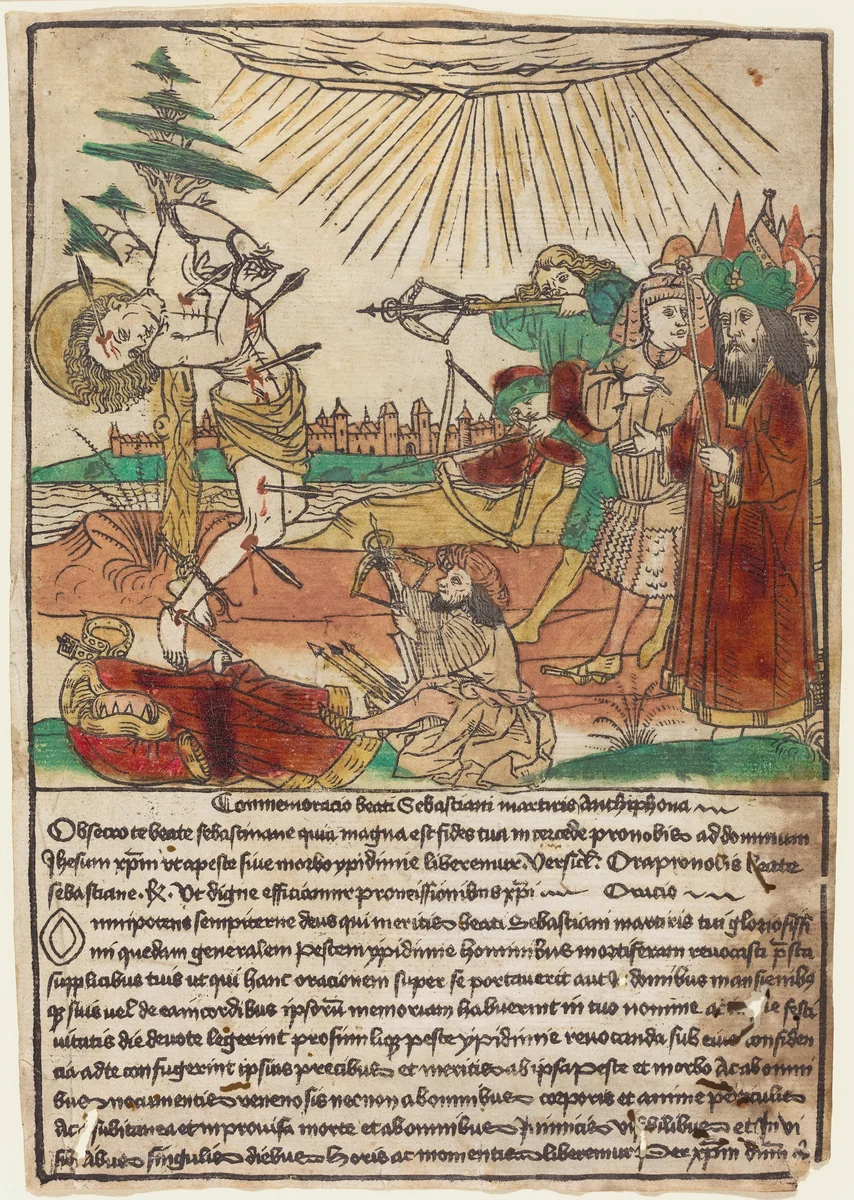 Saint Sebastian by German 15th Century, print, 1440-1460