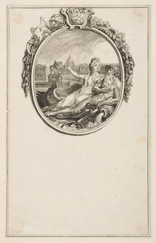 Inauguration de la statue equestre de Louis XV by Gabriel de Saint-Aubin, print, 1766