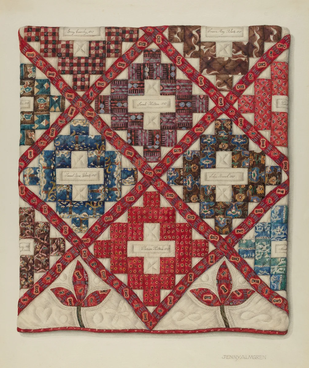 Bedspread by Jenny Almgren, index of american design, 1938