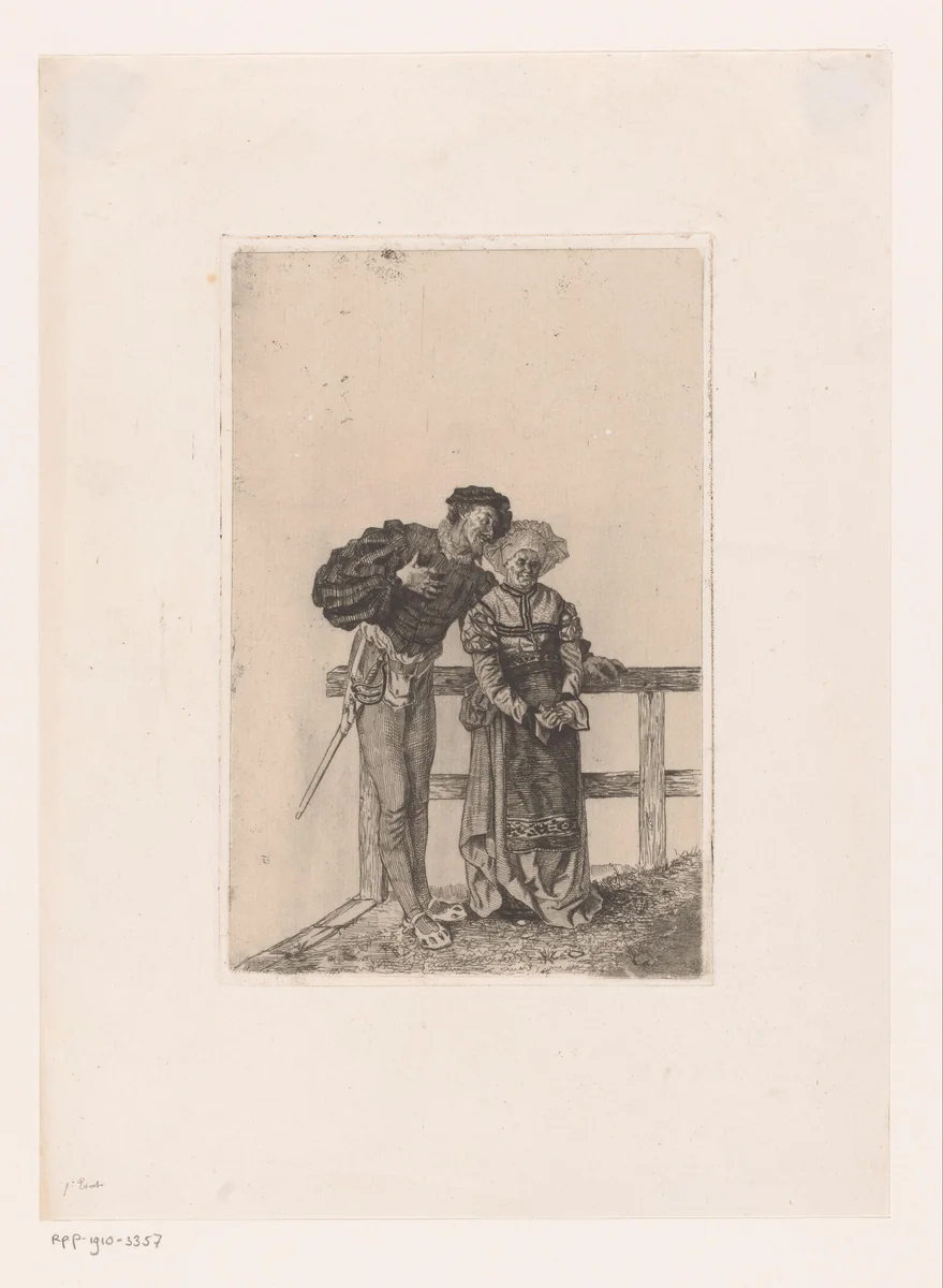 Méphisto en Martha by Willem Geets, print, 1874