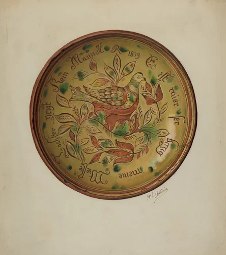 Pa. German Plate by William Antrim, index of american design, 1941