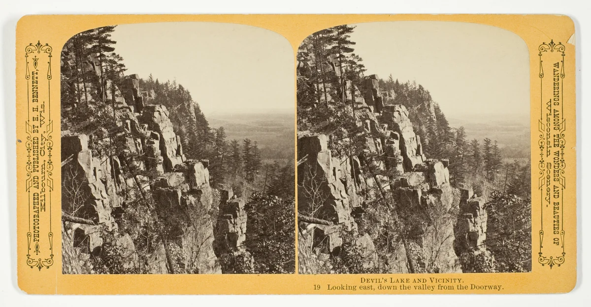 Looking East, Down the Valley from the Doorway, No. 19 from the series "Devil's Lake and Vicinity" by Henry Hamilton Bennett, photograph, 1870-1908