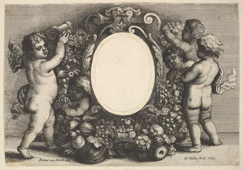 Paedopaegnion: Third Title Page: Petrus vanden Avont Belga Antuerpianus pictor by Wenceslaus Hollar, print, 1651