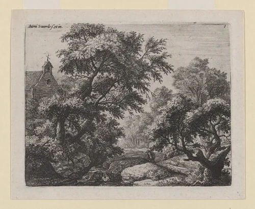 The Porter by Anthonie Waterloo, print, 1629-1690