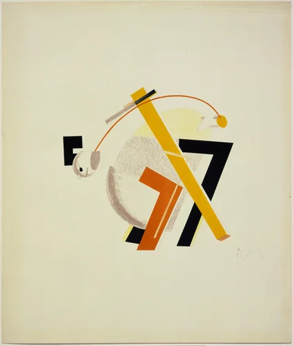 An Old Man, His Head Two Paces Behind (Alter) from Figurines: The Three-Dimensional Design of the Electro-Mechanical Show Victory over the Sun (Figurinen, die plastische Gestaltung der elektro-mechanischen Schau Sieg über die Sonne) by El Lissitzky, print, 1920
