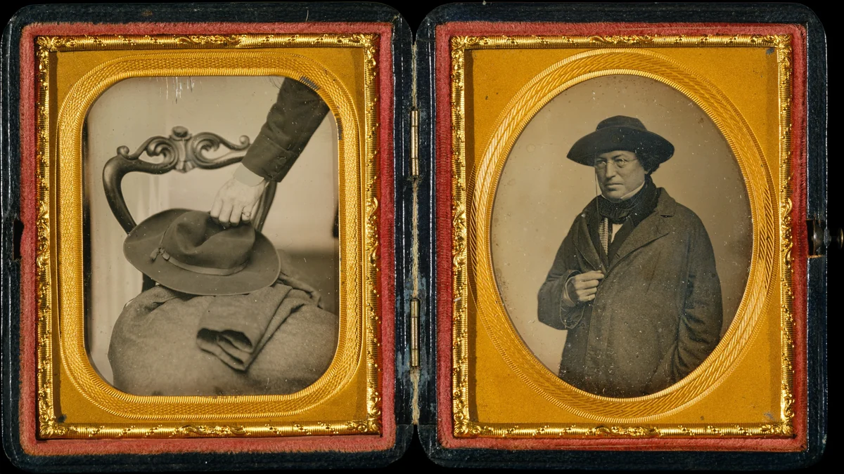 [Cornelius Conway Felton with His Hat and Coat] by John Adams Whipple, photograph, 1850-1853