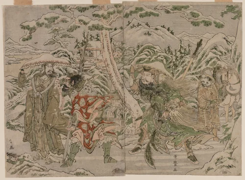 Winter Scene from the Romance of the Three Kingdoms by Kitagawa Utamaro (喜多川歌麿), print, 1785-1795