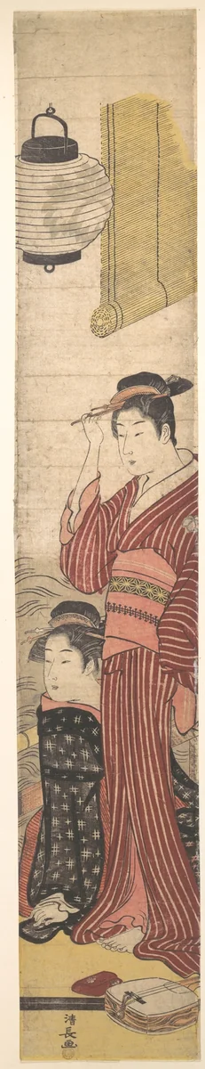 Two Geisha by Torii Kiyonaga (鳥居清長), print, 1742-1815