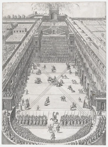 Marriage of Annibale Altemps and Ortensia Borromeo, Rome, March 5, 1565, from "Speculum Romanae Magnificentiae" by Etienne DuPérac, print, 1565