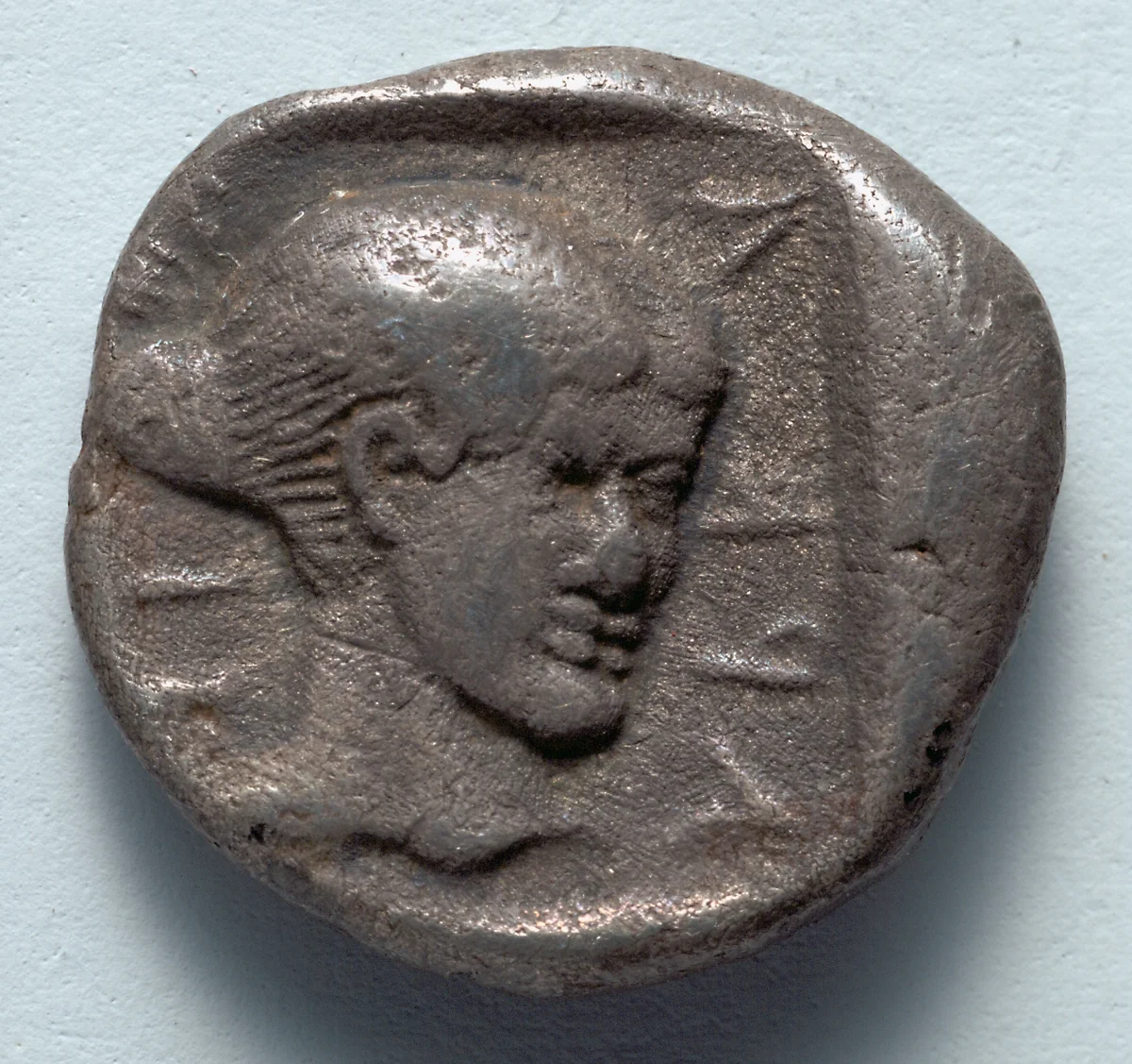 Hemidrachm: Head of Despoina (reverse) by Unknown, metalwork, -465--455