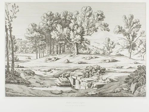 View of One of the Springs of Mount Pentéli by Théodore Caruelle d' Aligny, print, 1845