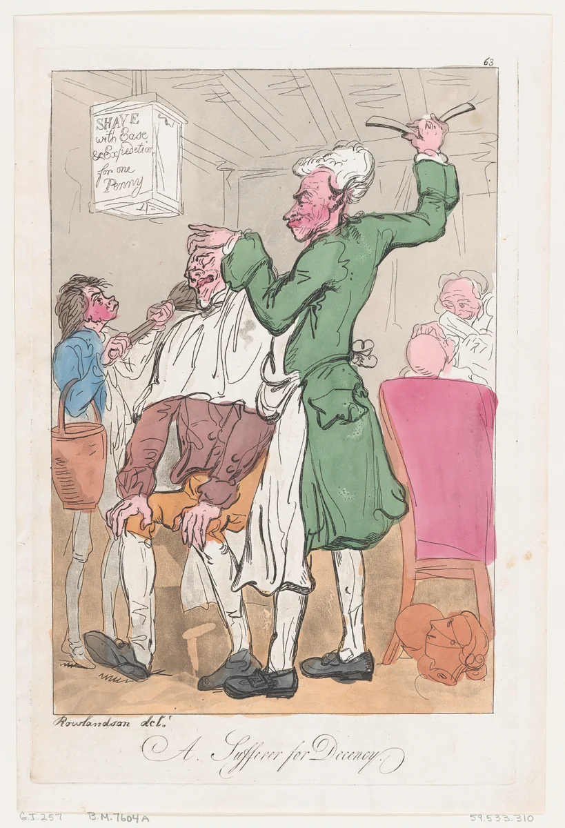 A Sufferer for Decency by Thomas Rowlandson, print, 1789