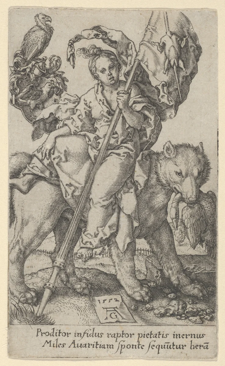 Avarice, from The Vices by Heinrich Aldegrever, print, 1552