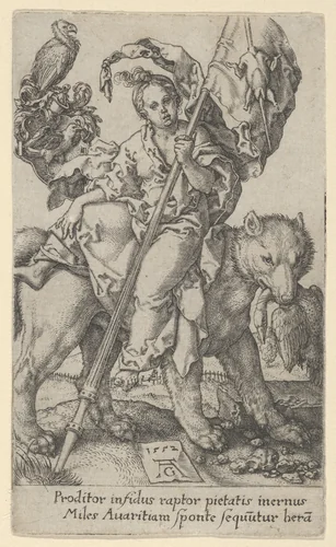 Avarice, from The Vices by Heinrich Aldegrever, print, 1552
