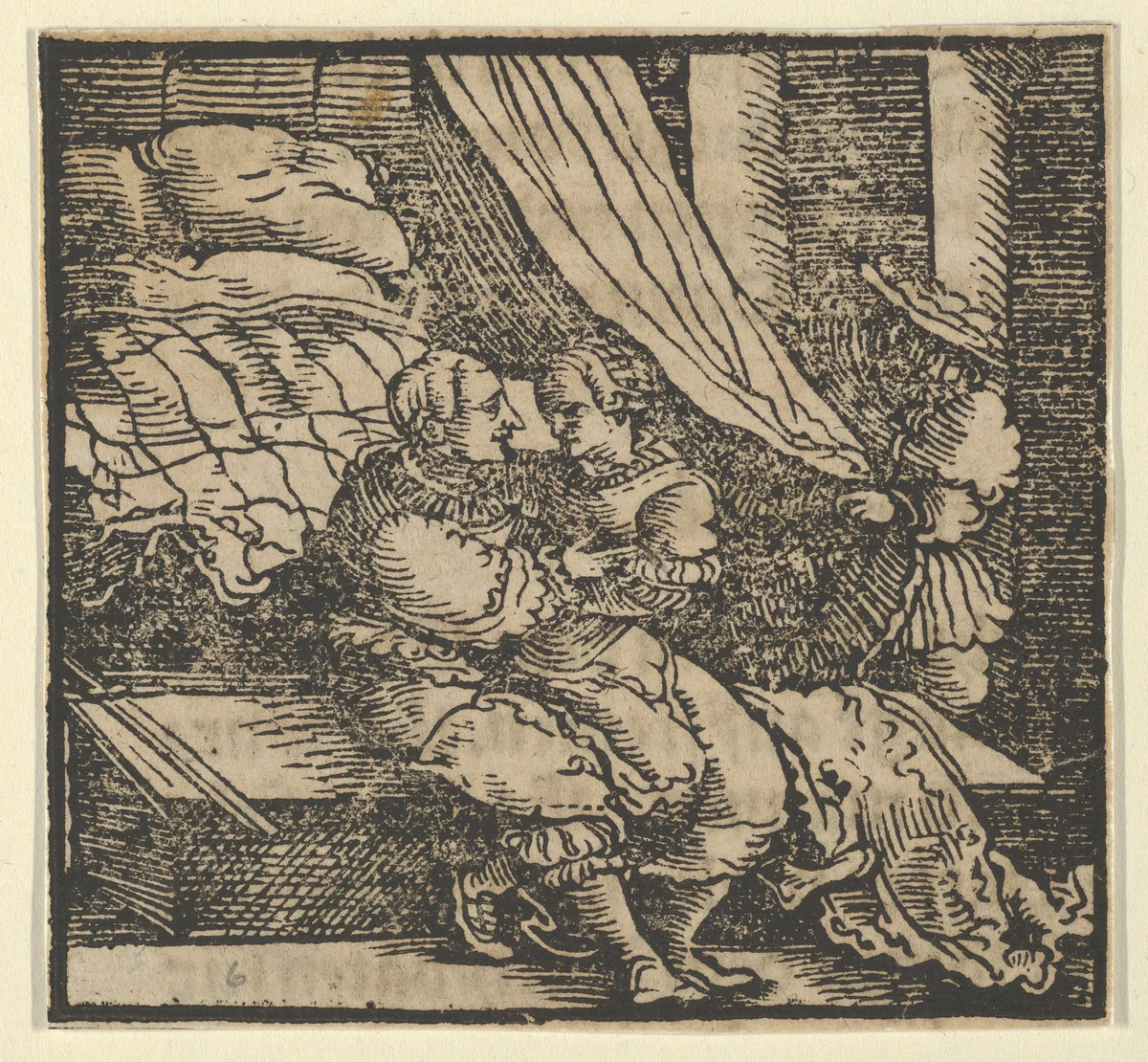 Ghismonda, Guiscardo, and the Prince of Salerno, from The Decameron by Hans Schäufelein, print, 1534