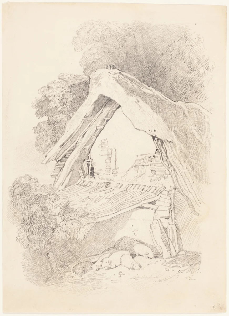 Cottage at Diss by John Sell Cotman, drawing, 1782-1842