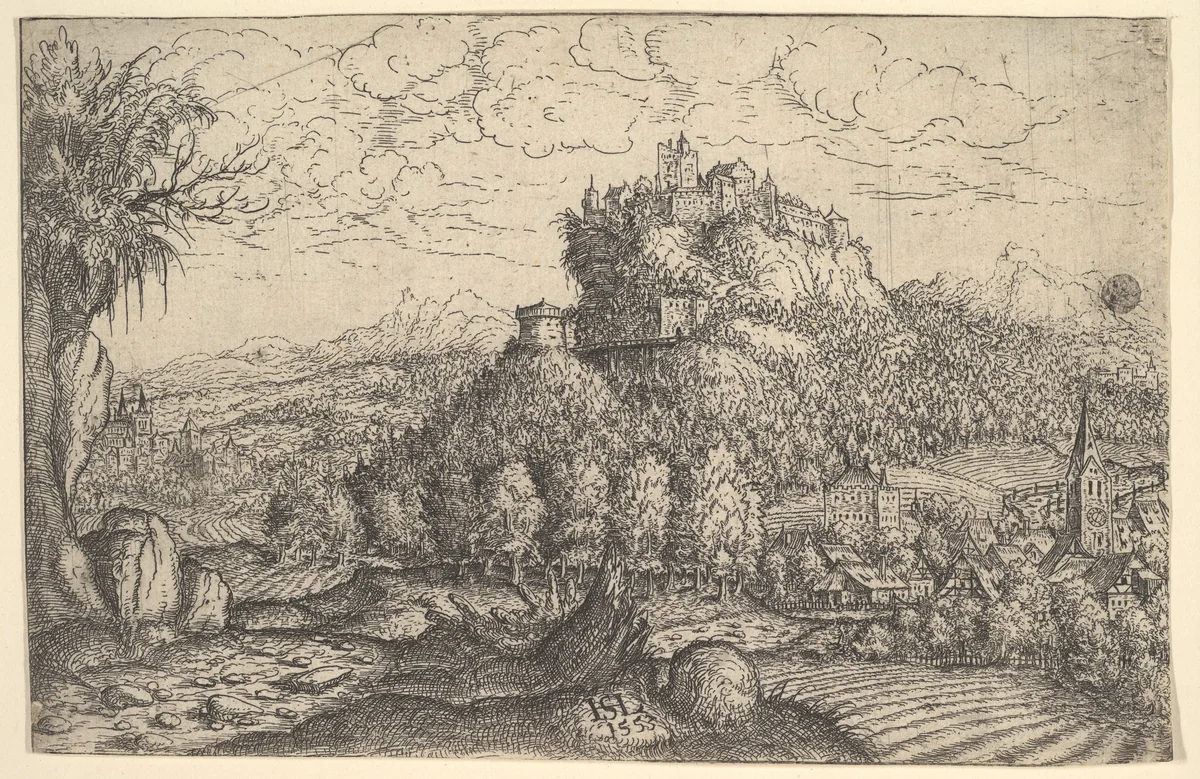 Landscape by Hanns Lautensack, print, 1553
