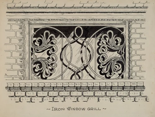Iron Work in Attic Window by Ray Price, index of american design, 1936