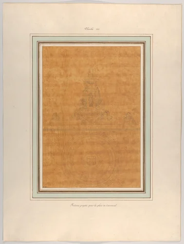Project for a Fountain for La Place du Carrousel by Pierre Fontaine, drawing, 1801-1811