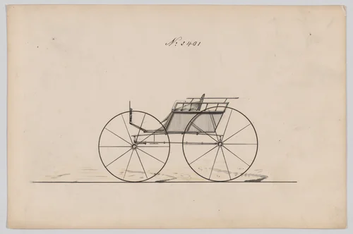 Four Wheel Dog Cart/Game Wagon # 3401 by Brewster & Co., drawing, 1878