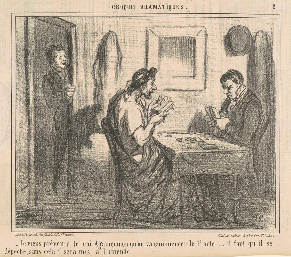 Je viens prévenir le roi Agamemnon ... by Honoré Daumier, print, 1856