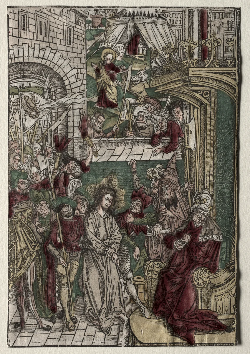 Life of Christ: Christ before Pilate by Unknown, print, 1400-1500