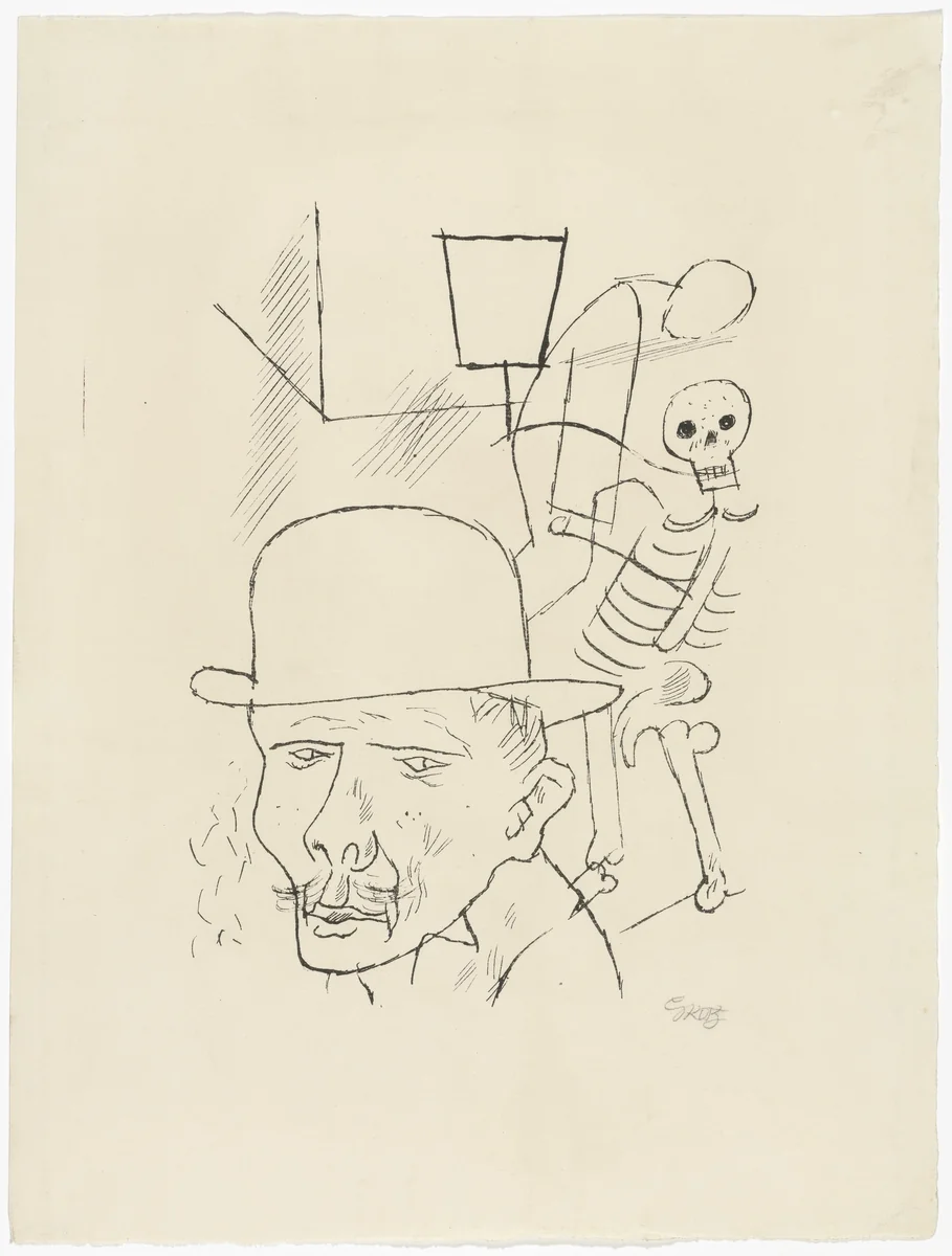 Death on the Street (Tod auf der Strasse) from the deluxe periodical in portfolio form Die Schaffenden, vol. 4, no. 4 by George Grosz, print, 1920