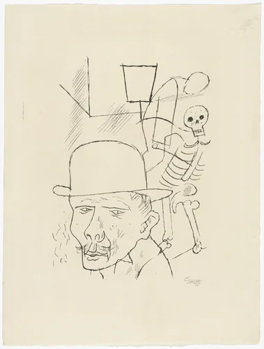Death on the Street (Tod auf der Strasse) from the deluxe periodical in portfolio form Die Schaffenden, vol. 4, no. 4 by George Grosz, print, 1920