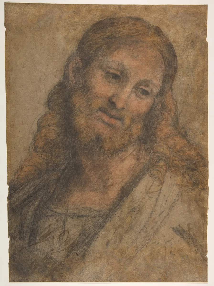 Bust of a Bearded Figure by Andrea Solario, drawing, 1515-1524