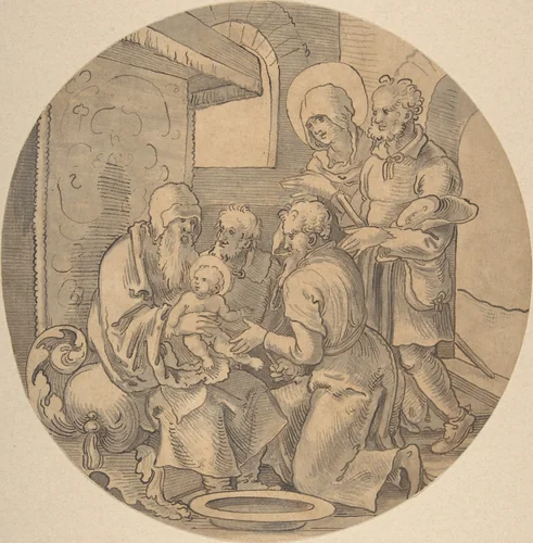 The Circumcision of Christ by Sebald Beham, drawing, 1510-1550
