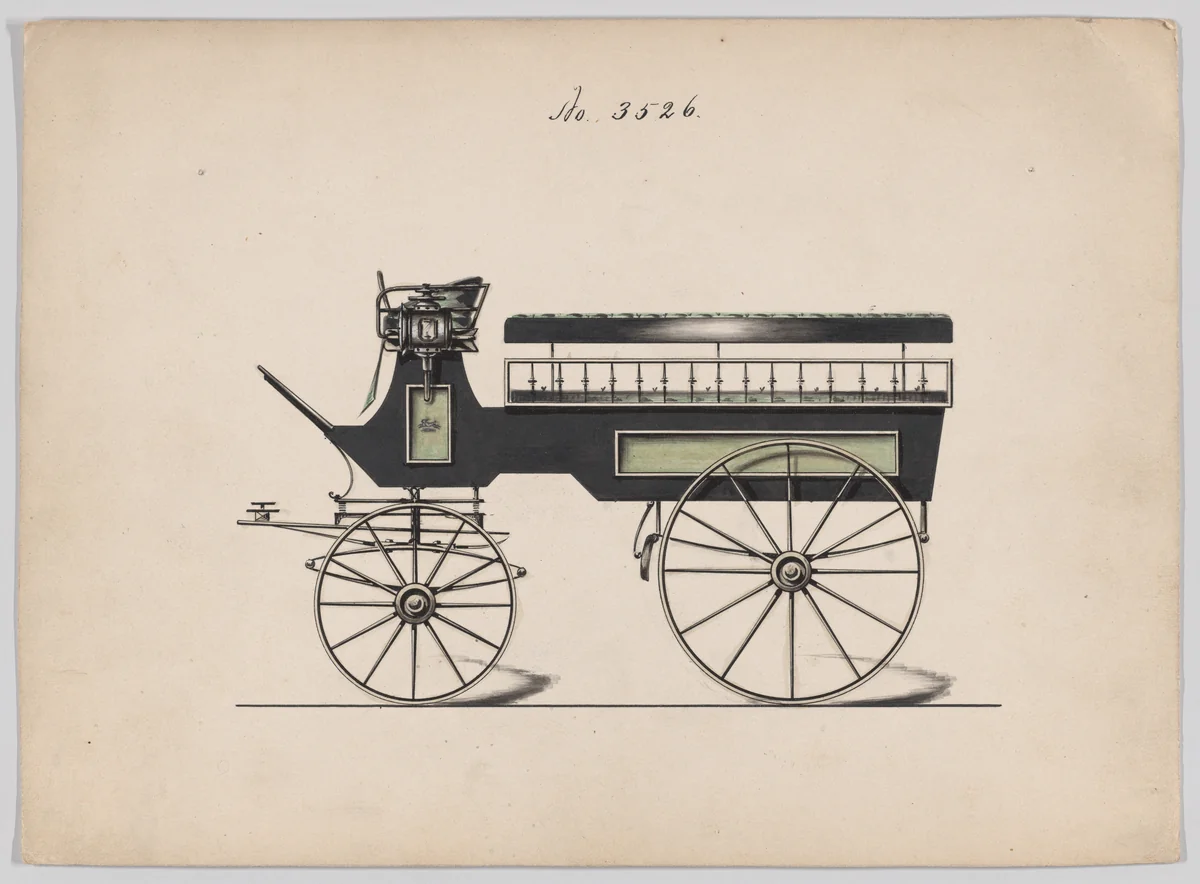 Design for Wagonette Break, no. 3526 by Brewster & Co., drawing, 1879