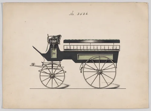 Design for Wagonette Break, no. 3526 by Brewster & Co., drawing, 1879