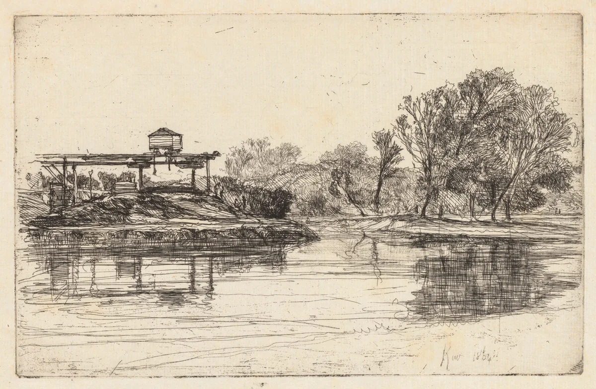 Kew by Francis Seymour-Haden, print, 1864