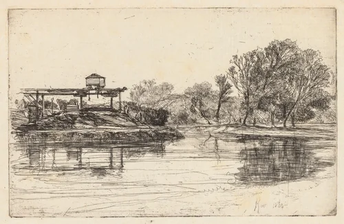 Kew by Francis Seymour-Haden, print, 1864