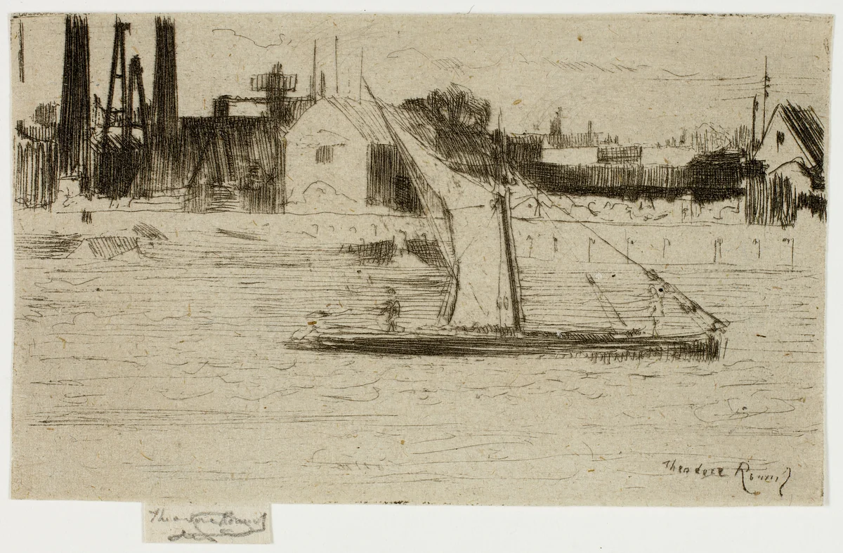 The Little Barge, Chelsea by Theodore Roussel, print, 1888-1889