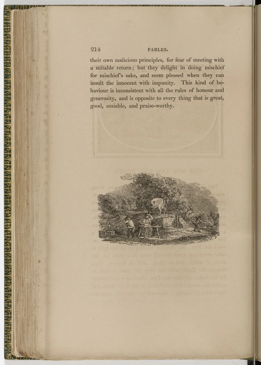 Tailpiece (page 214) from The Fables of Aesop by Thomas Bewick, illustrated book, 1818