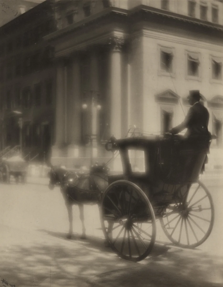 The Hansom Cab, New York by Paul Anderson, photograph, 1909