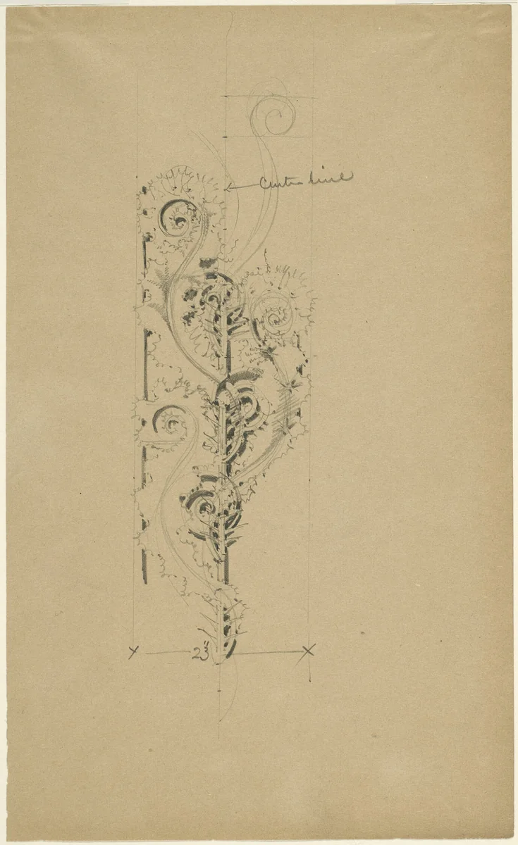 McVickers Theater: Sketch for Untitled Ornamental Band by Louis Sullivan, drawing, 1878-1896