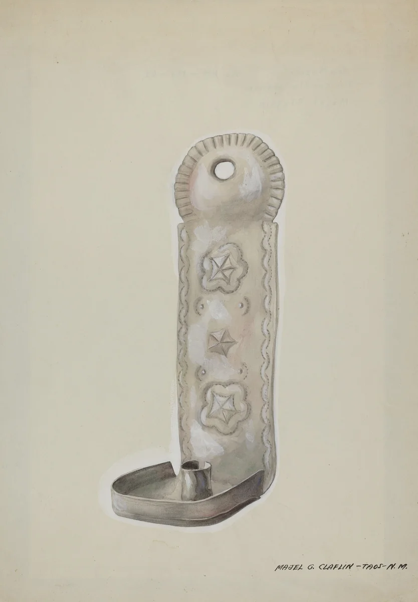 Tin Candle Sconce by Majel G. Claflin, index of american design, 1937