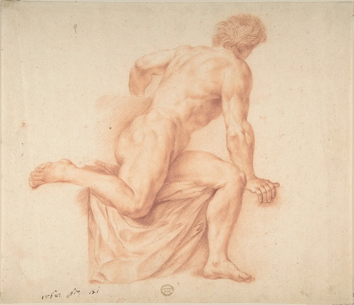 Nude Study by anonymous, drawing, 1768