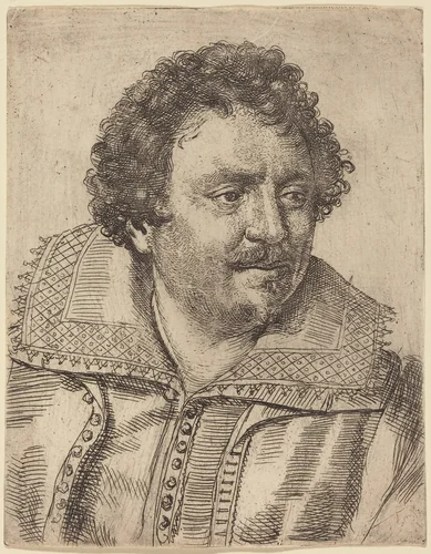A Man with a Moustache and Goatee, Facing Right by Ottavio Leoni, print, 1620-1629
