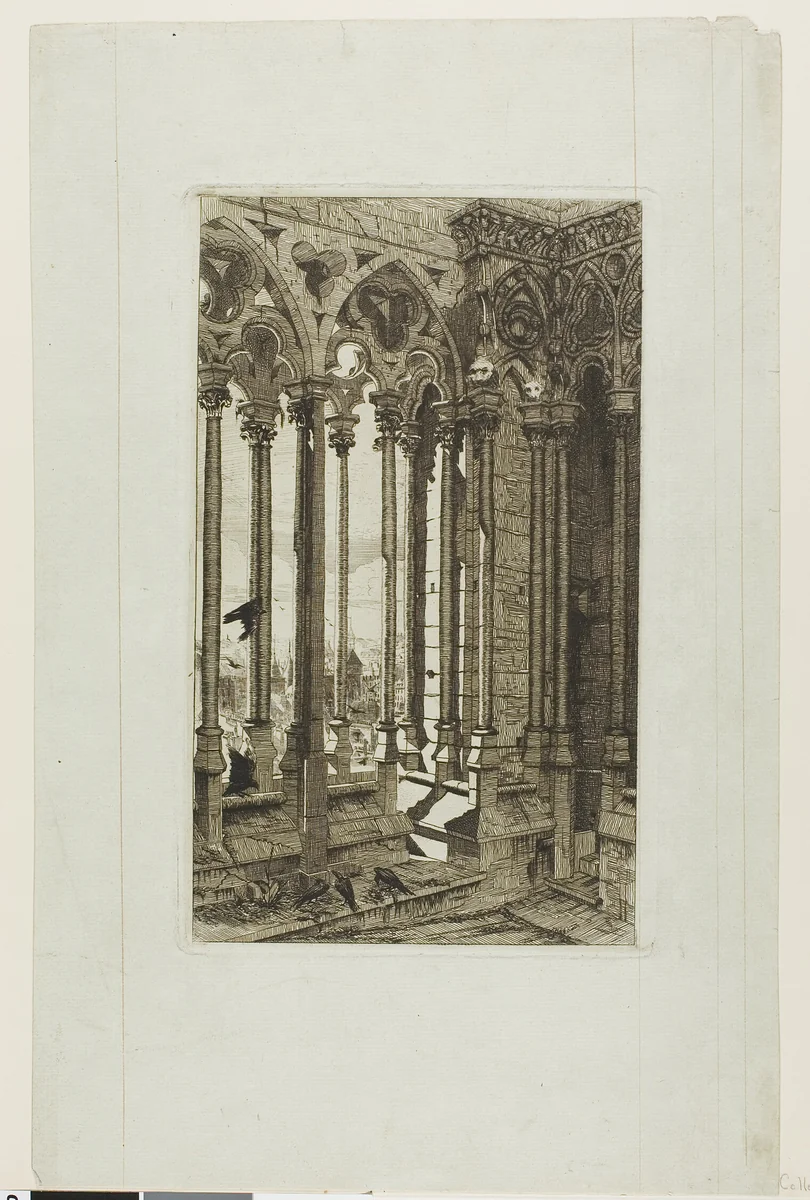 The Gallery of Notre-Dame, Paris by Edmond Gosselin, print, 1853