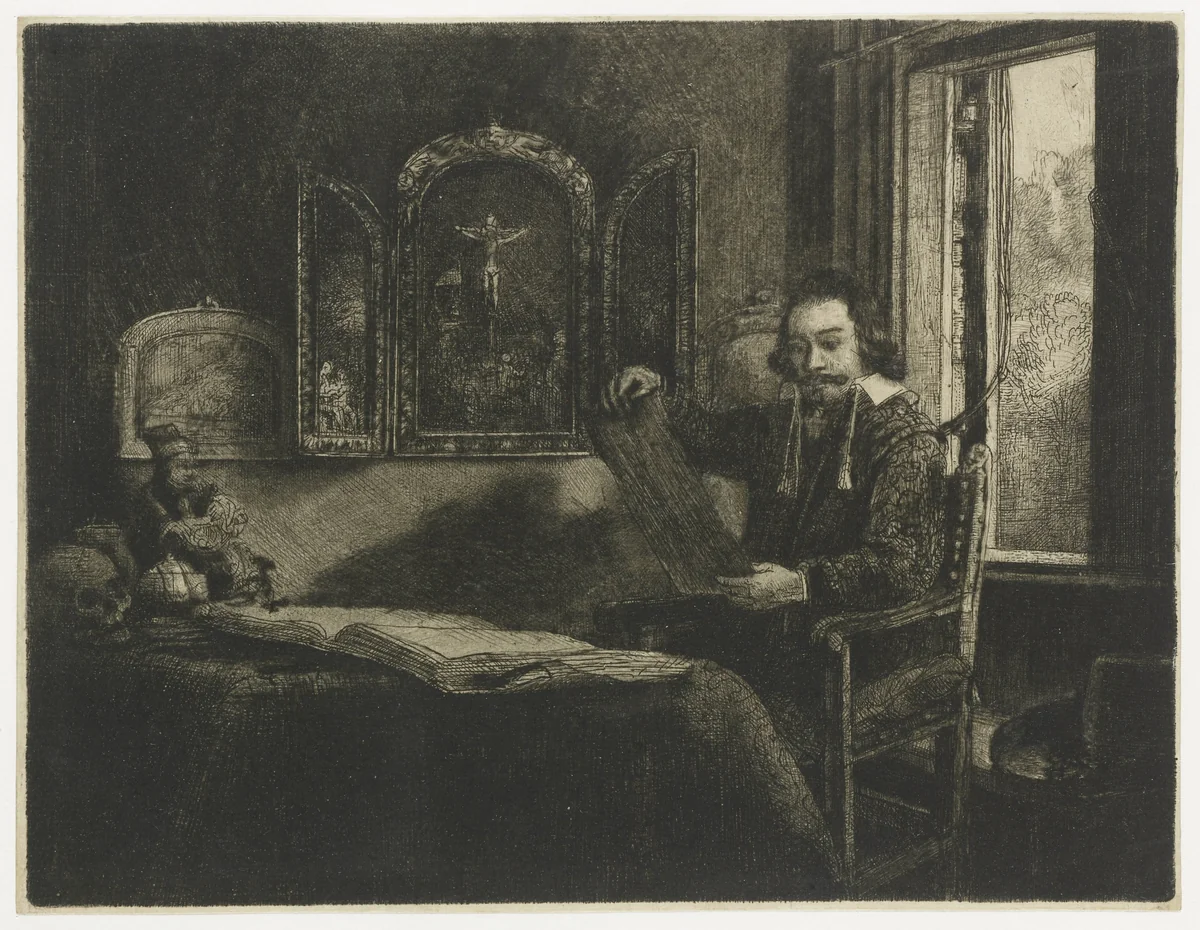 Abraham Francen, apothecary by Rembrandt van Rijn, print, 1657