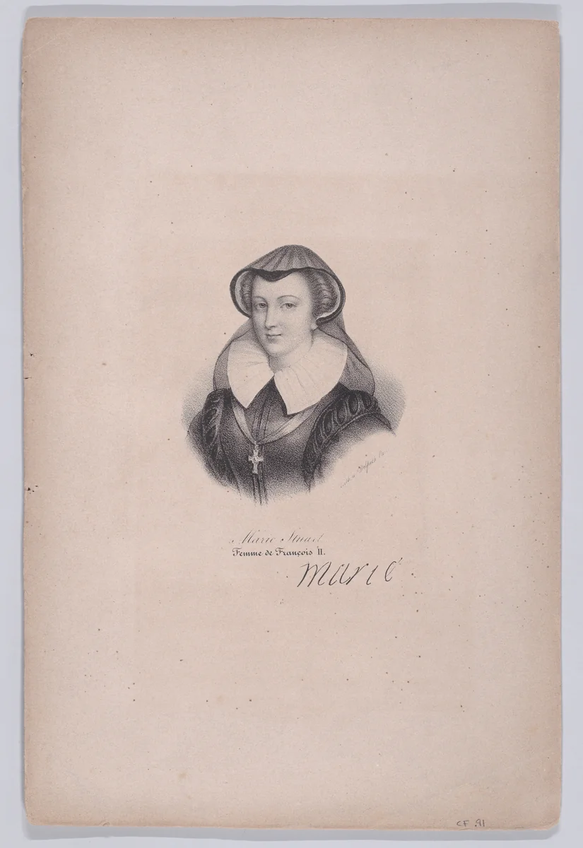 Mary, Queen of Scots by Delpech, print, 1835-1845