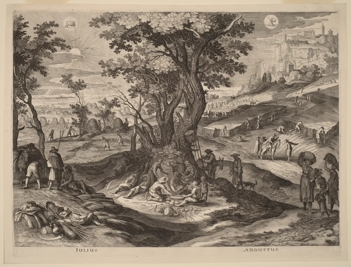 July and August by Aegidius Sadeler II
Paul Bril, print, 1615